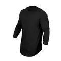 Men's long sleeve crew neck t-shirt in plain black with curved hem - S / Tops / Black