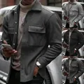 Giacca casual da uomo slim fit in vari colori per la moda di strada primavera e autunno - S / Tops / grigio scuro