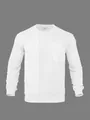 Elegante felpa bianca da uomo in velluto a coste con tasca sul petto e maniche lunghe - S / Tops / Bianco