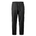 Pantalon décontracté noir pour homme en coton et lin avec boutons décoratifs - S / Bottoms / Noir