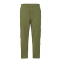 Pantalon décontracté homme en coton et lin vert olive avec boutons latéraux et cordon de serrage - S / Bottoms / Vert Militaire