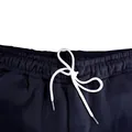 Detailansicht einer dunkelblauen Herren-Jogginghose mit weißem verstellbarem Kordelzug - S / Bottoms / Marineblau