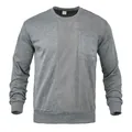 Felpa grigia da uomo a maniche lunghe con design patchwork in velluto a coste - S / Tops / Grigio