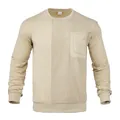 Felpa da uomo premium in velluto a coste kaki con tasca sul petto e vestibilità comoda - S / Tops / Bianco Sporco