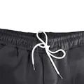 Detail view of charcoal men's joggers with white adjustable drawstring and elastic waist. - S / Bottoms / Dark Gray