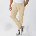 Pantalones cargo jogger caqui para hombre con bolsillos y cordón ajustable en la cintura - S / Bottoms / Caqui