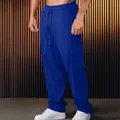 Heren koningsblauwe cargo joggingbroek met trekkoord en grote 3D zijzakken sportief - S / Bottoms / Blauw