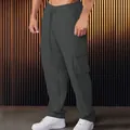Donkergrijze cargobroek voor heren met trekkoord en functionele 3D-zijzakken kleding - S / Bottoms / donkergrijs