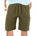 Olive green men's loose drawstring sports shorts for summer fitness and outdoor activities - 3XL / Bottoms / Army Green