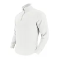 Weißes Herren-Sweatshirt mit Halbreißverschluss und einer feinen Jacquard-Gitterstruktur - S / Tops / Weiß