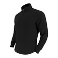 Schwarzes Herren-Sweatshirt mit Waffelstruktur, Stehkragen und halbem Reißverschluss - S / Tops / Schwarz