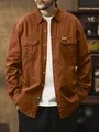 Chemise de travail vintage pour homme marron rouille avec deux poches poitrine et boutons - XS / Tops / Caramel