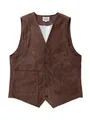 Gilet vintage en velours côtelé marron pour homme avec col en V et cinq boutons - S / Hauts / Brun Foncé