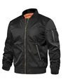 Klassische schwarze Herren-Bomberjacke mit orangefarbenem Futter - XS / Tops / Schwarz