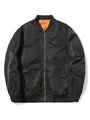 Classica giacca bomber nera da uomo con fodera arancione e tasca utility sulla manica - XS / Tops / Nero