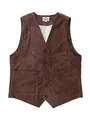 Gilet en velours côtelé marron pour hommes avec col en V et plusieurs poches pratiques - 0XL / Haut (6083) / Brun Foncé