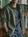 Camicia cargo vintage verde oliva da uomo, con una vestibilità casual stile workwear - XS / Tops / Verde Militare
