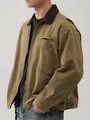 Veste de travail Detroit délavée pour homme de style vintage avec col marron contrasté - S / Tops / Marron
