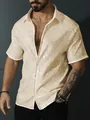 Camicia da uomo a maniche corte con paillettes dorate per feste e serate in discoteca - XL / Tops / Champagne