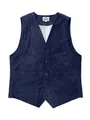 Gilet rétro en velours côtelé bleu marine pour hommes grande taille coupe ample chic - XS / Hauts / Bleu marine
