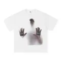 Schweres weißes Baumwoll-T-Shirt für Herren mit 'Break Silence' Streetstyle-Grafikdruck - S / Tops / Weiß Kurzarm