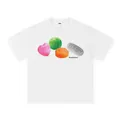 Hochwertiges weißes Baumwoll-T-Shirt mit buntem YOU NEED ME BABY Grafikdruck für Herren/Damen - S / Tops / T-Shirts / Weiß