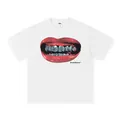 Vintage US-Streetstyle T-Shirt aus weißer Baumwolle mit markantem Lippendruck - S / Top (Kurzarm) / Weiß
