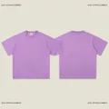 Premium heavyweight 300g lavender cotton T-shirt featuring a small neck and solid color design - S / Tops / Purple