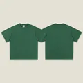 Premium heavyweight 300g double-yarn cotton short sleeve T-shirt in forest green - S / Tops / Green