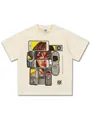 T-shirt in cotone pesante con illustrazione vintage Y2K di telefoni retrò e manga - S / Tops / crema