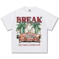 Weißes Oversized T-Shirt mit Vintage-Geparden-Illustration im amerikanischen Streetstyle-Design - S / Tops / Weiß