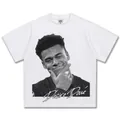 Camiseta blanca oversized con estampado de retrato Desiré Doué, estilo urbano para hombre - S / Tops / Blanco (FZ01F13162)