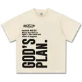 Beige T-Shirt aus schwerer Baumwolle mit Bibelvers Jesaja 60:22 und God's Plan Aufdruck - S / Tops / Creme