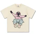 T-shirt in pesante cotone crema con stampa di un personaggio dei cartoni di Spider-Man - S / Tops / crema