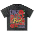 T-shirt vintage 1992 Rose Bowl Game in pesante cotone grigio lavato con stampa grafica - S / Tops / Nero Lavato