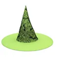 Cappello da strega verde in tessuto Oxford con motivi a pipistrello per festa Halloween - Taglia unica / Stile Stampa Pipistrello e Vite Verde