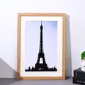 Marco de fotos minimalista con veta de madera y paspartú para pared y decoración creativa - 4K (38x53cm) / Color Madera Clara