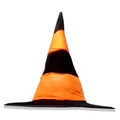 Stripped orange and black Halloween wizard hat made of durable Oxford cloth material - One Size / Yellow And Black Striped Style