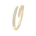 Minimalistischer vergoldeter offener Ring mit funkelndem Zirkonia-Pavé für Damen - Einstellbar Offen / Vollstrass Offener Stil (YD-774) / Gold