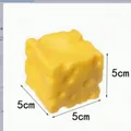 Yellow 5cm cube cheese shaped slow rebound squishy toy for stress relief and daily fun - 5CM Slow Rebound Flour Cheese / 5CM Cube