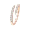 Eleganter minimalistischer offener Ring in Roségold mit funkelnden Schmucksteinen - Einstellbar Offen / Vollstrass Offener Stil (YD-774) / Roségold