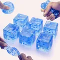 Blue transparent maltose ice cube squishy stress relief toy with snowflake pattern - Blue Snowflake Cube / Size 3.0