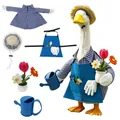 Gardener outfit set for porch goose with blue apron and straw hat clothing - 23 Inches / Blue Watering Can Gardener Style / Five-Piece Set