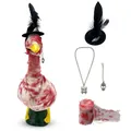 Halloween mummy costume set for porch goose with hat, necklace, and bloody gauze. - 23 Inches / Halloween Mummy / Set