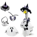 Halloween ghost costume set for porch goose including witch hat and cape - 23 Inches / Ghost / Four-Piece Set