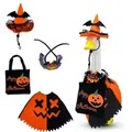 Halloween themed pumpkin wizard costume set for outdoor garden goose porch statue - 23 Inches / Pumpkin Bell / Four-Piece Set