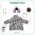 Leopard print porch goose outfit set with rollers and mini accessories size guide chart - 23 Inches / Cream Leopard Bathrobe With Hair Curlers / Set