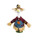 Porch goose outfit in scarecrow gardener style with straw hat and checkered shirt - 23 Inches / Thanksgiving Red Plaid Scarecrow / Three-Piece Set