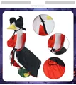 Halloween vampire costume for porch goose featuring black cape and wizard hat garden decor - 23 Inches / Halloween Cape (Red) / Two-Piece Set