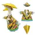 Porch Goose gardener raincoat and hat set with colorful landscape pattern print - Suitable for 23 Inches / Top And Bottom / Three-Piece Set / Oil Painting Print